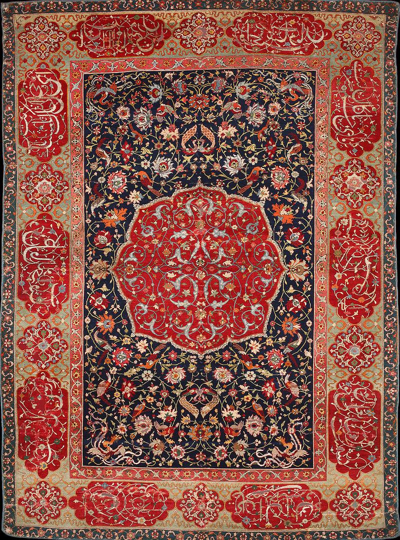 Garden pattern in handwoven carpet