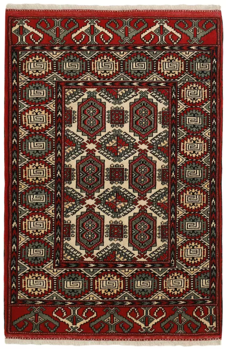 «Torkaman» pattern in handwoven carpet