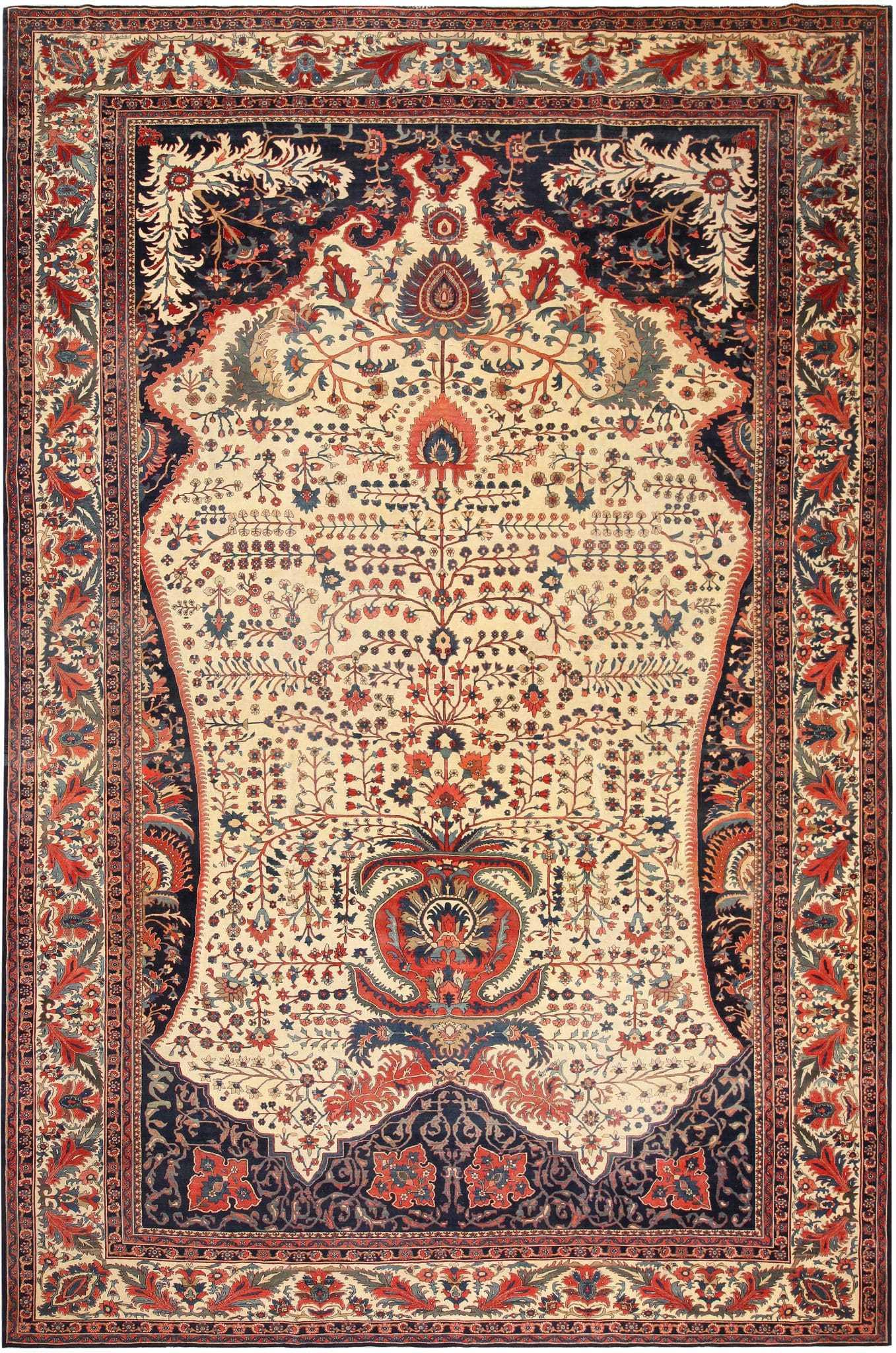 vase pattern in handwoven carpet