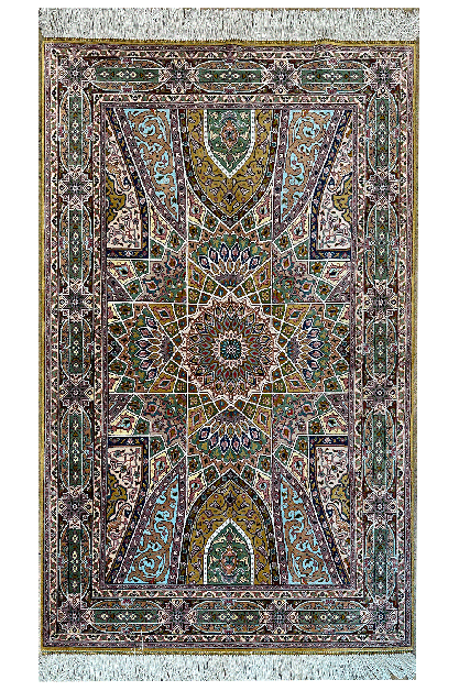 فرش دستباف طرح گنبد 3 متری تبریز (1.5× 2)